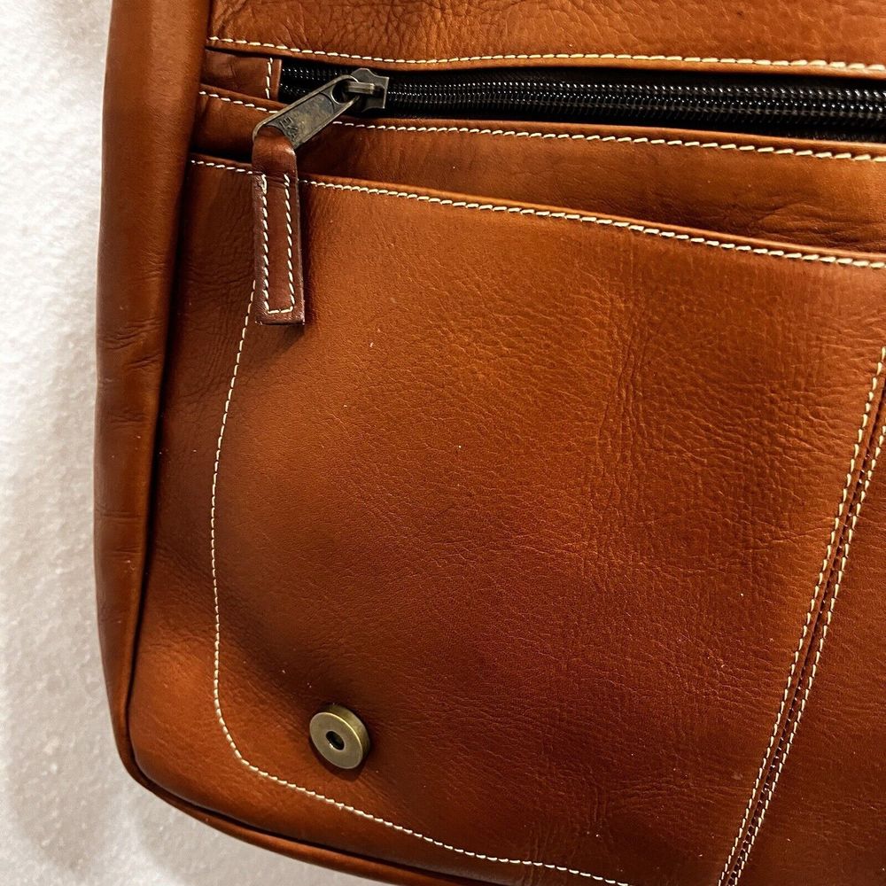 Latico Natural Leather LARGE Messenger Bag Laptop Unisex Men Brown - Picture 5 of 13